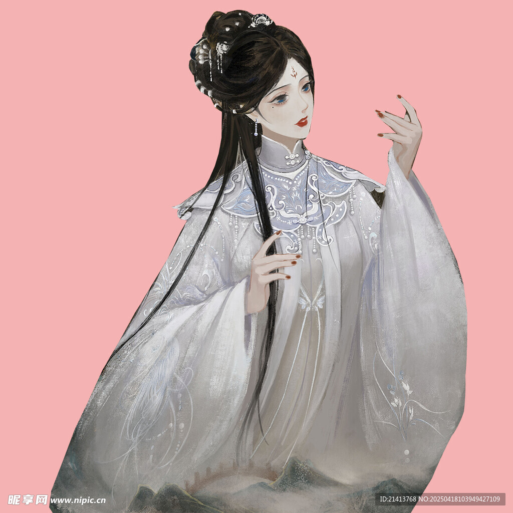 古风汉服女子优雅姿态