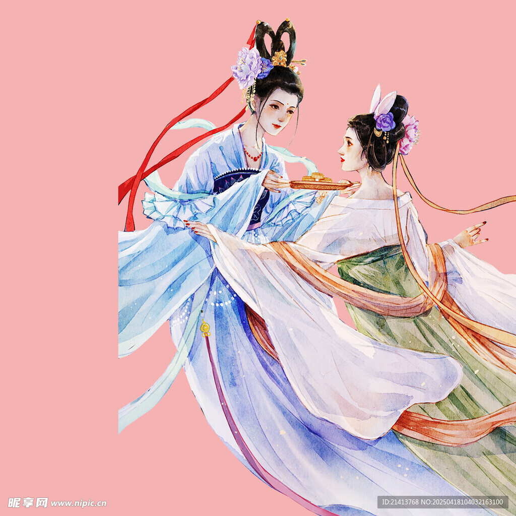 古风双姝共舞图