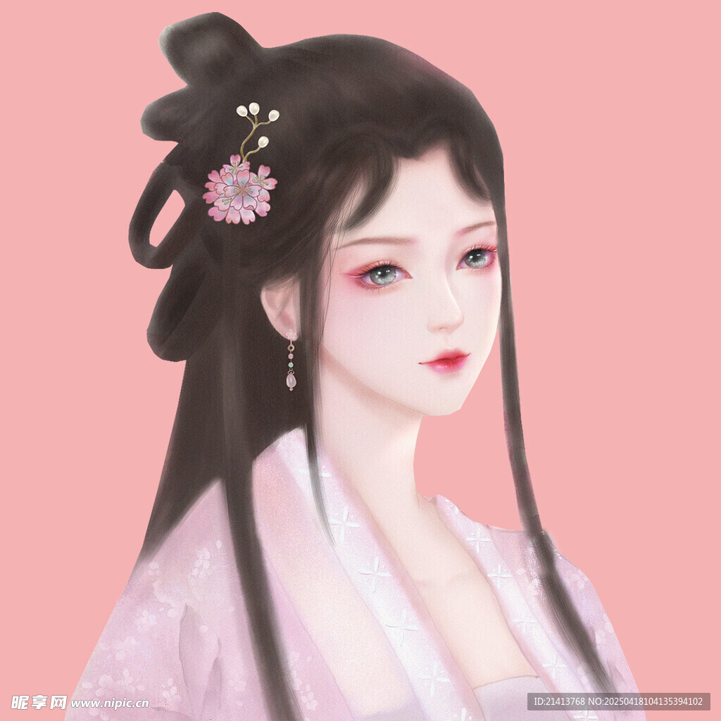 古风长发女子优雅扮相