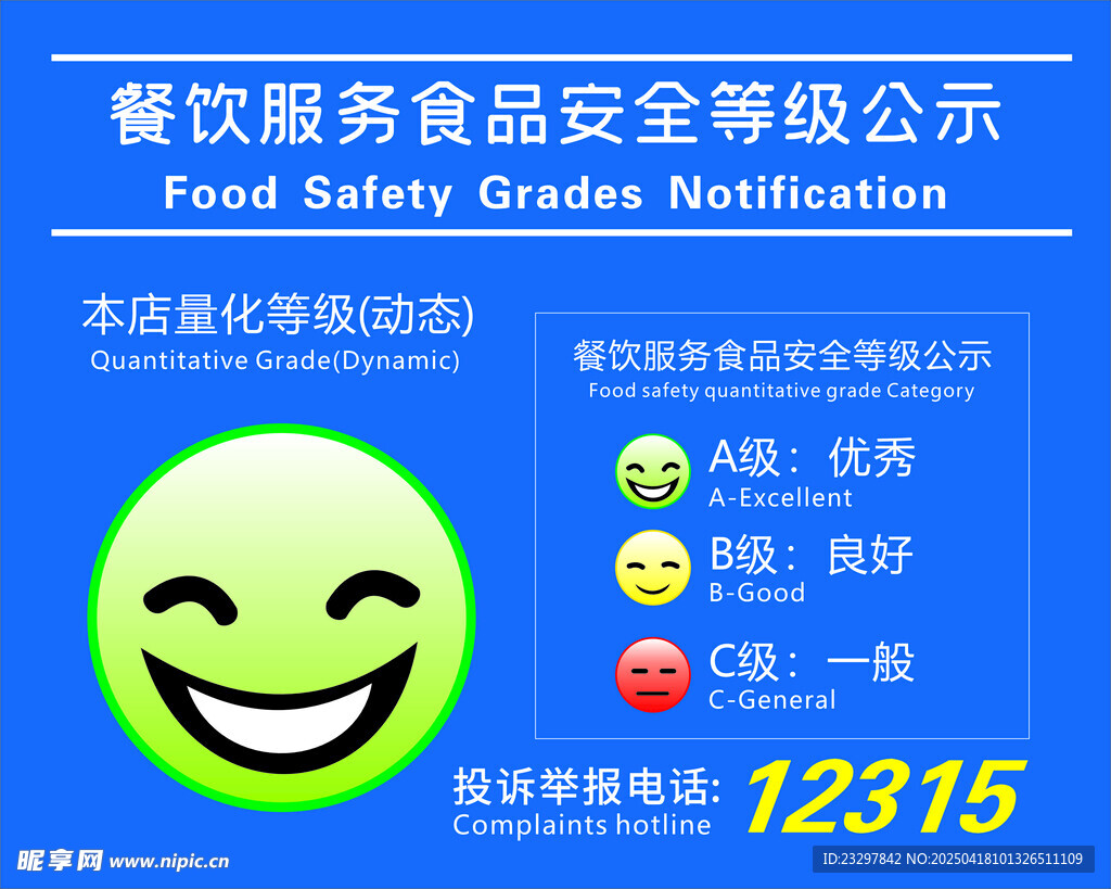 食品安全等级公示