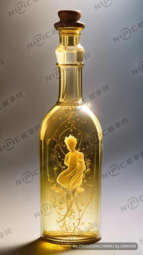 帮我画一个淡黄色的瓶子