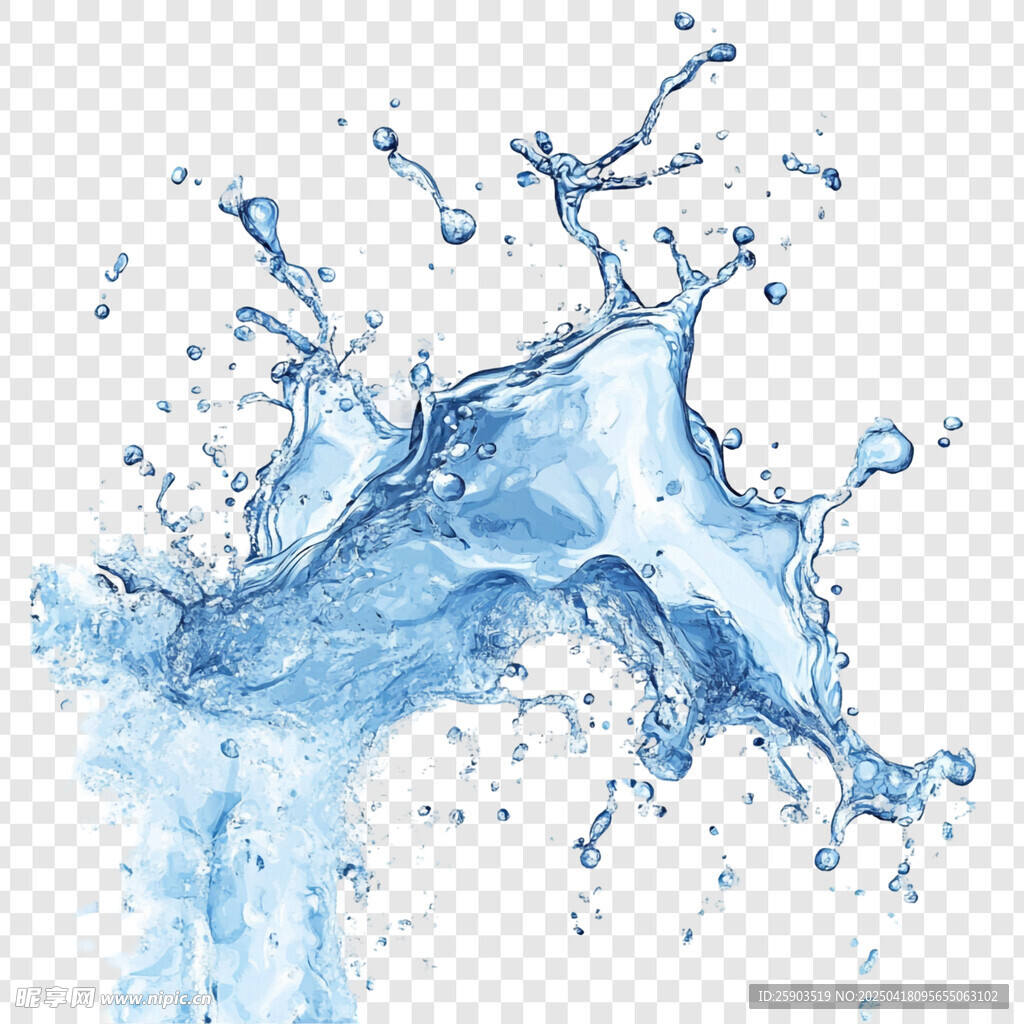 蓝色水花素材