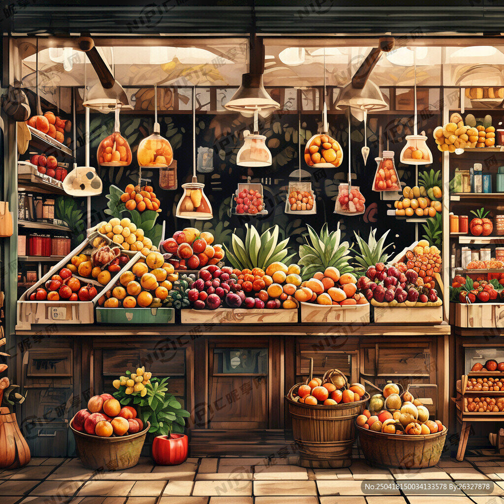 水果店背景图