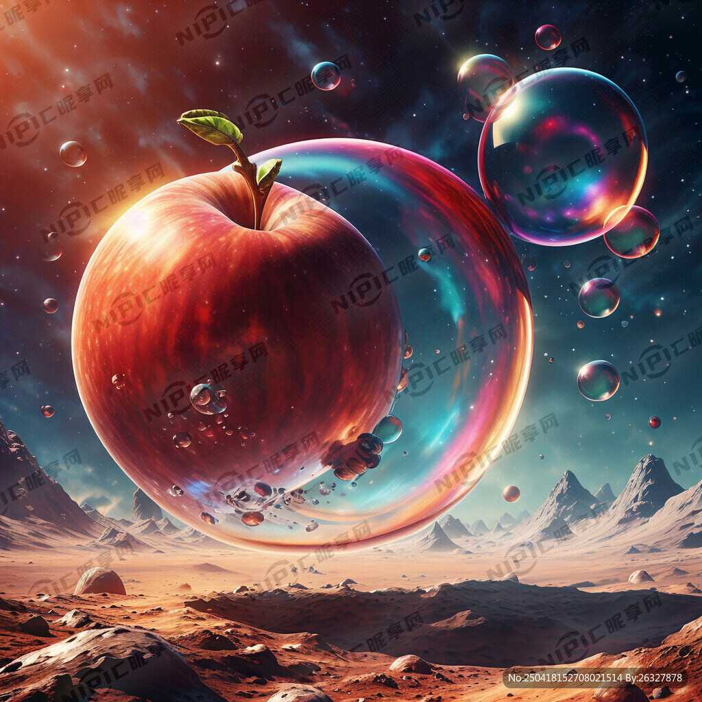 苹果撞火星 泡泡 梦幻 科幻