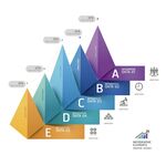 多彩立体金字塔信息图表