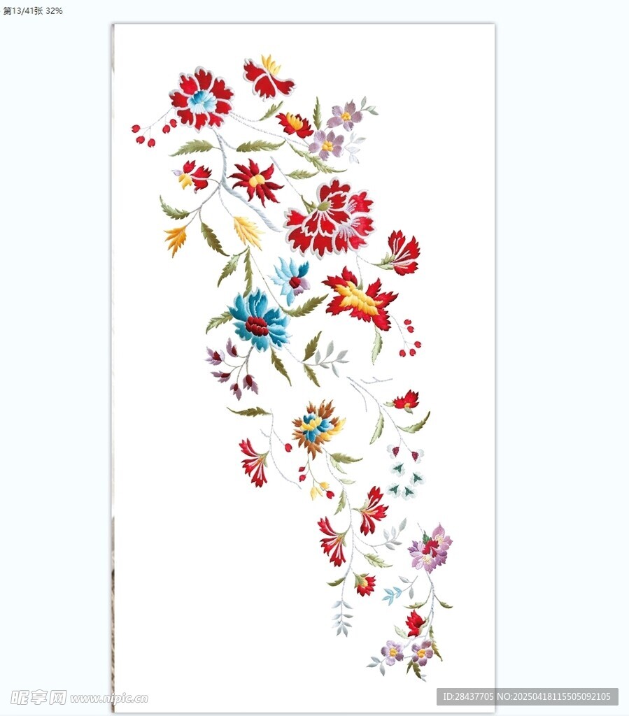 花卉飞鸟装饰图案设计