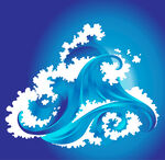 蓝色动感海浪图案设计