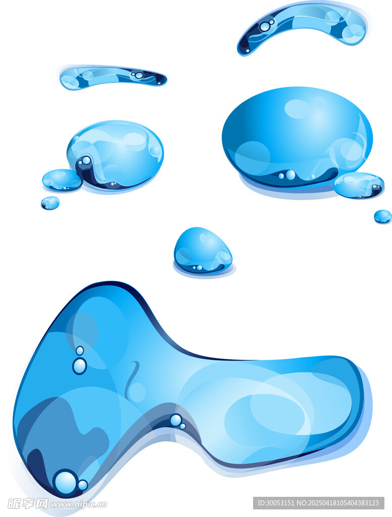 蓝色水滴与水洼图案