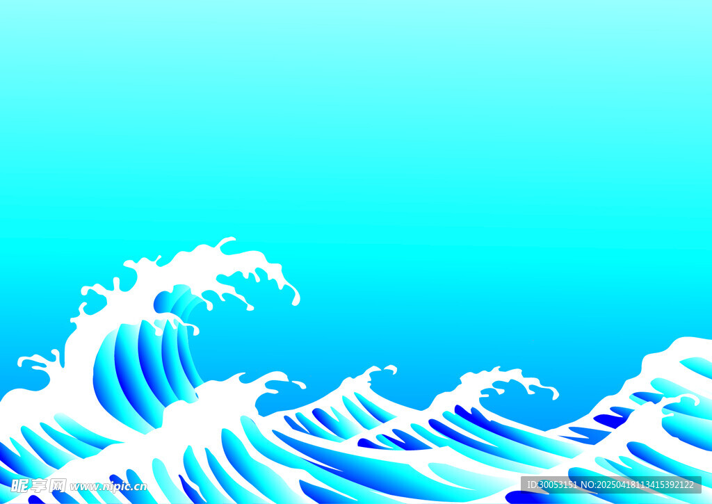 蓝色海浪图案背景