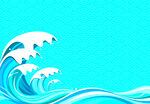 蓝色海浪插画