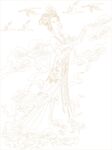 古风女子线条画