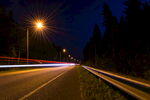 夜晚公路光影轨迹画面