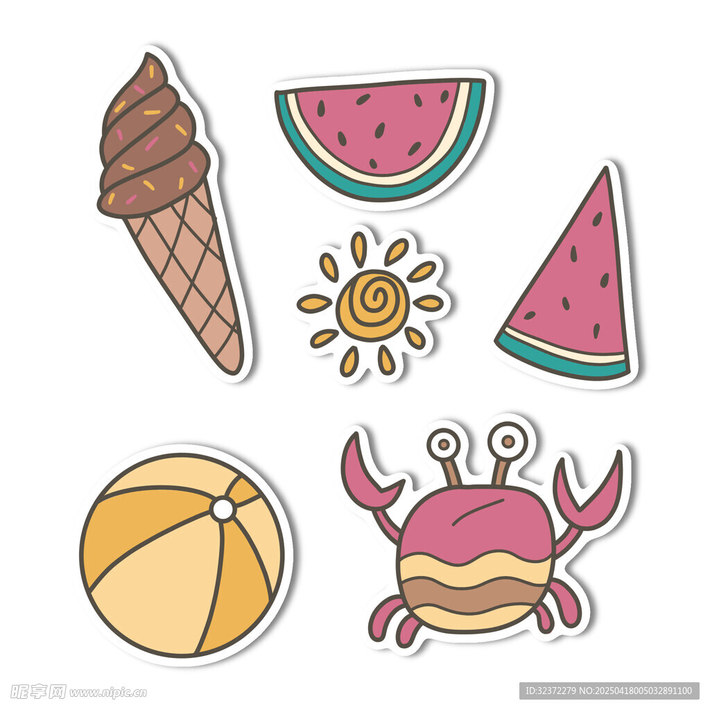 夏日清凉元素插画