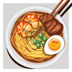 美味海鲜拉面插画
