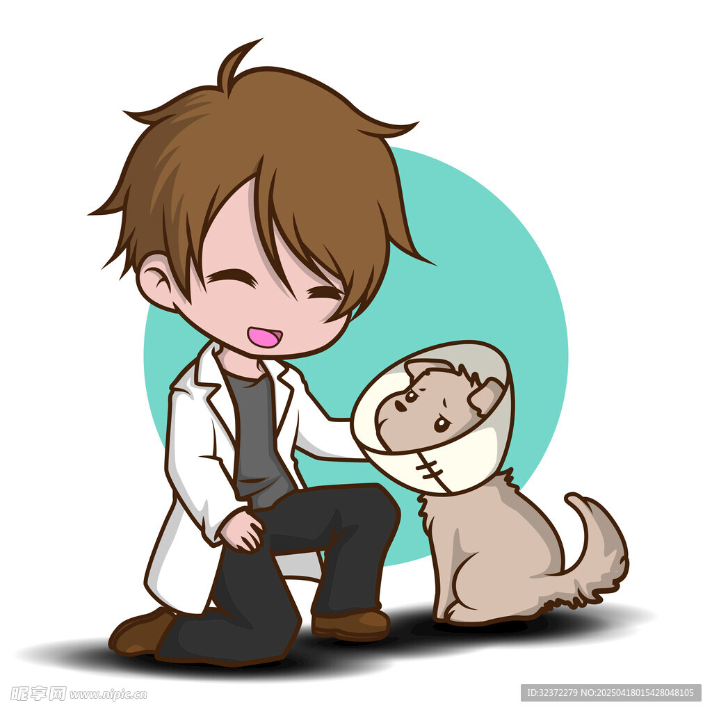 医生与狗狗温馨互动