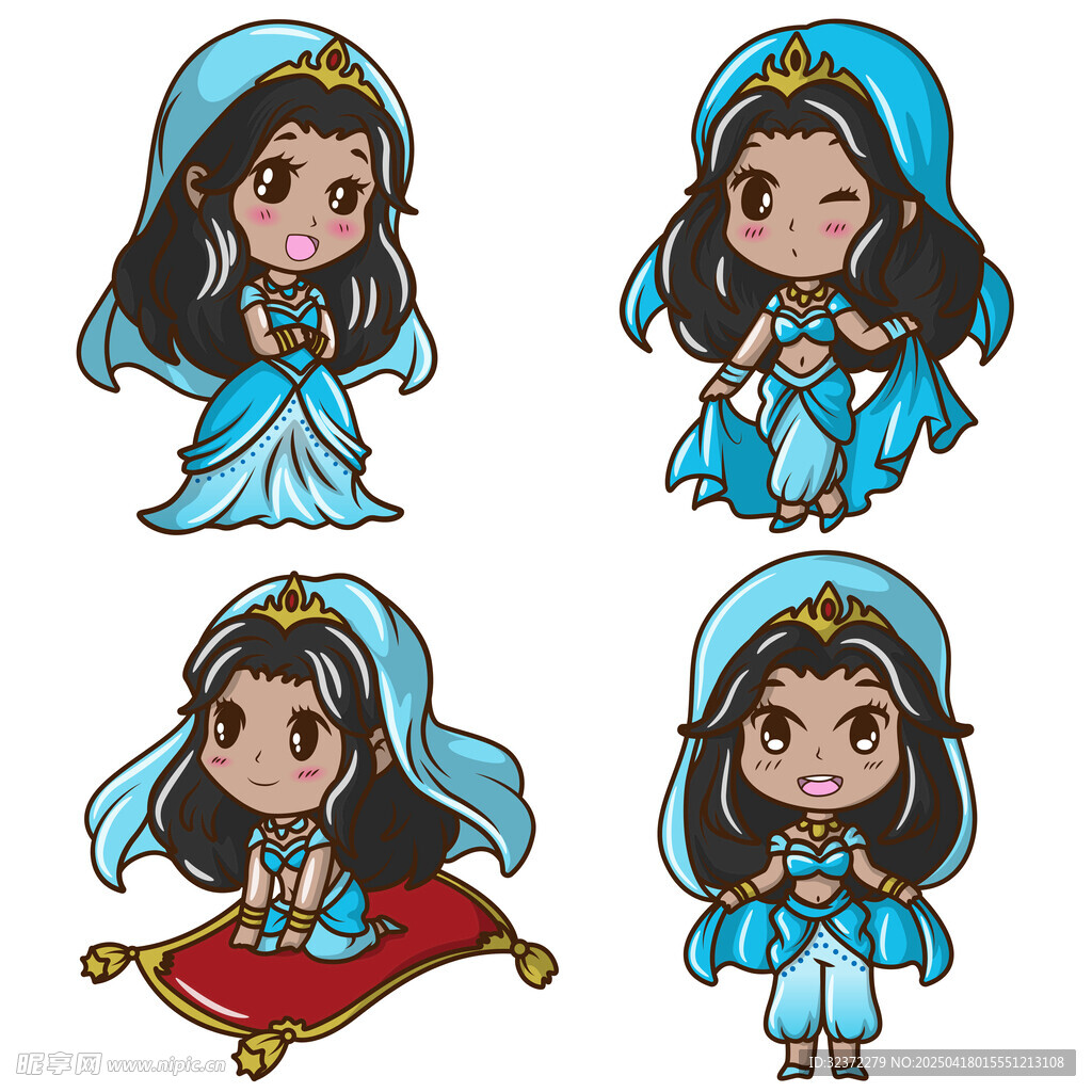 可爱阿拉伯风卡通女孩形象