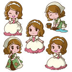 可爱卡通女仆形象插画