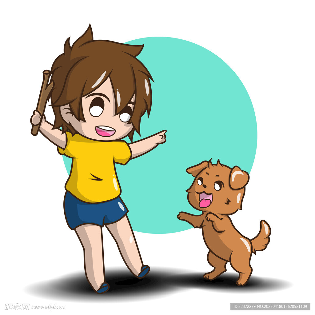 女孩与小狗欢乐互动