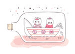 瓶中可爱猫咪的梦幻之旅