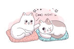 可爱猫咪依偎在柔软垫子上