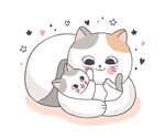 温馨猫咪母子亲昵时刻