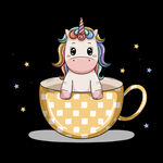 茶杯中的可爱独角兽