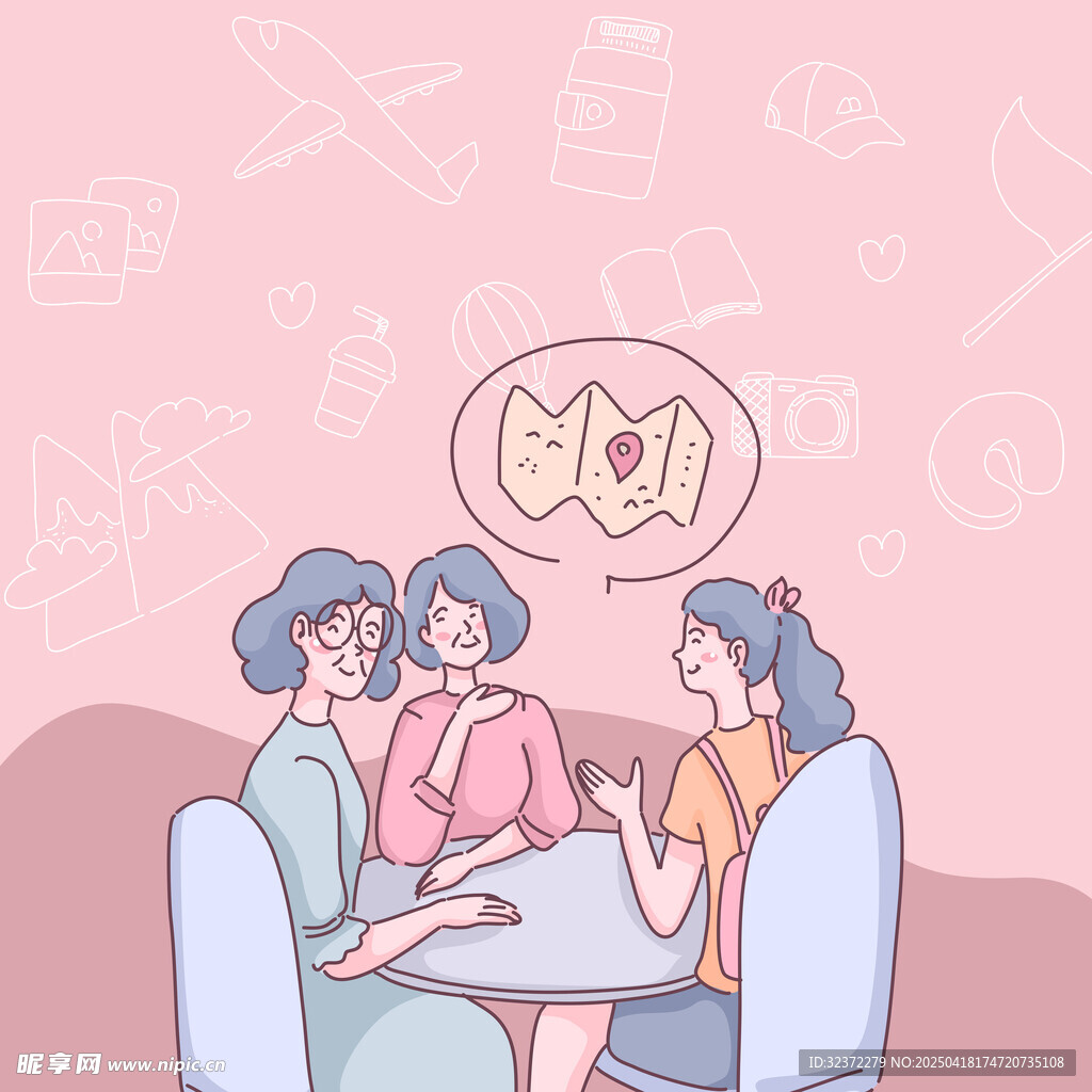 女性聚会交流欢乐时刻