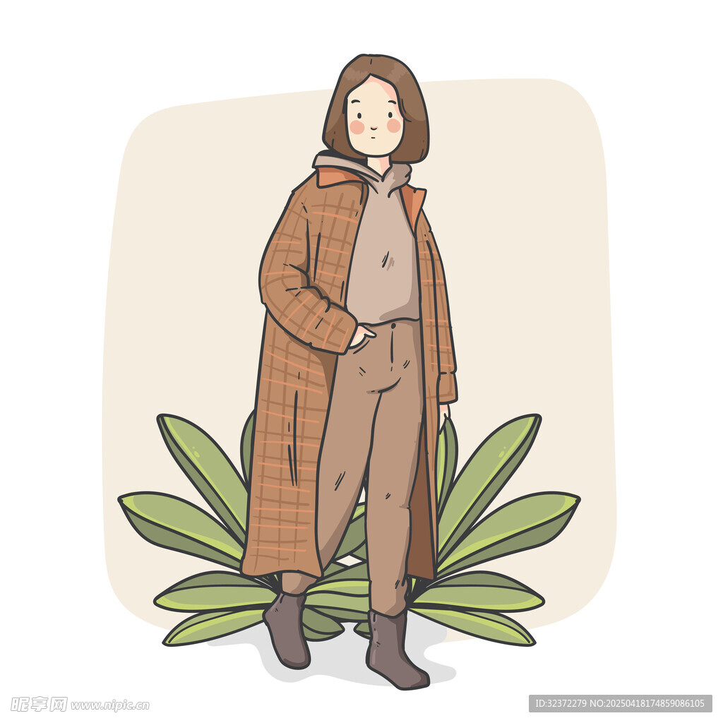 穿着长款风衣的时尚女性