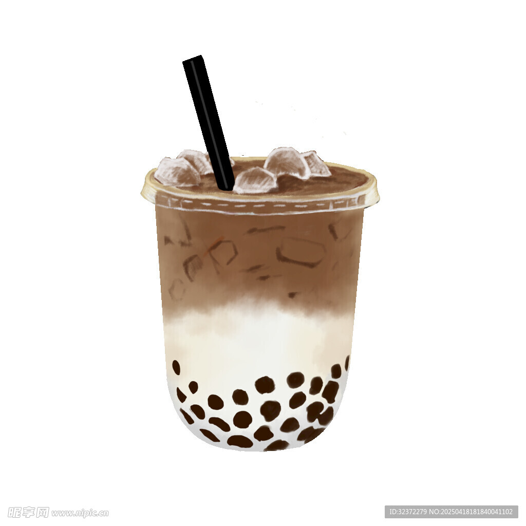 珍珠奶茶饮品特写