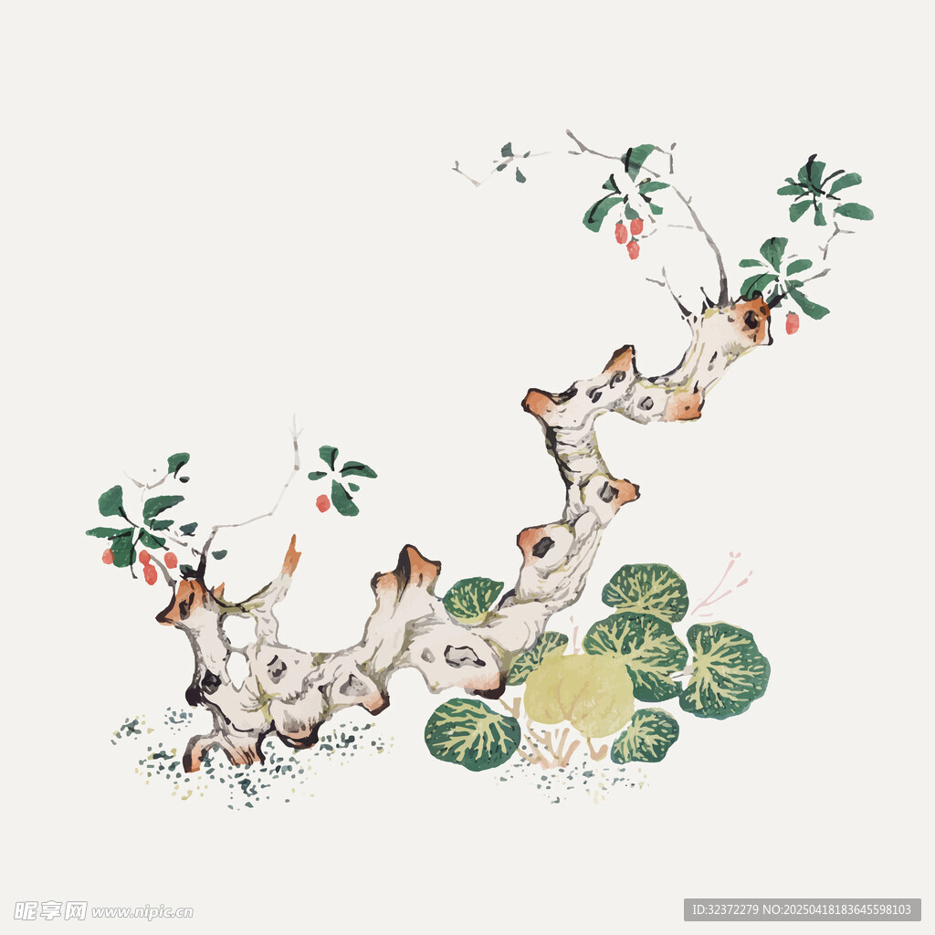 枝头群鸟图
