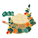 小笼包插画