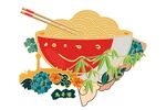 美味中式面条插画装饰图