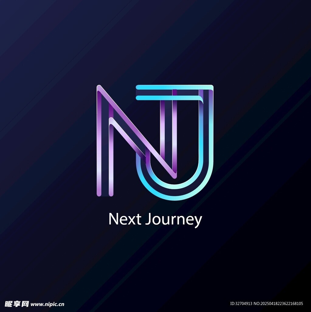 NJ字母创意标志设计