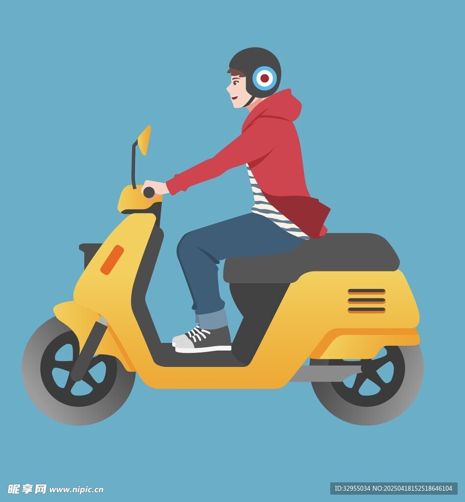 骑电动车