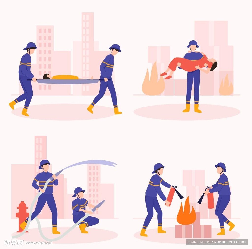 多样职业人物工作场景