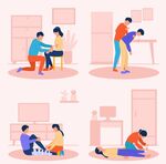 急救场景插画