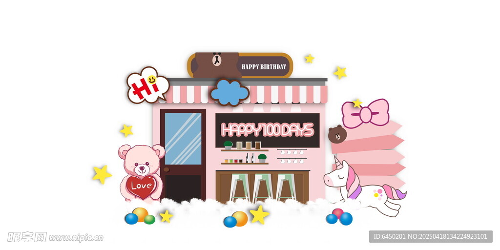 可爱甜品店模型展示