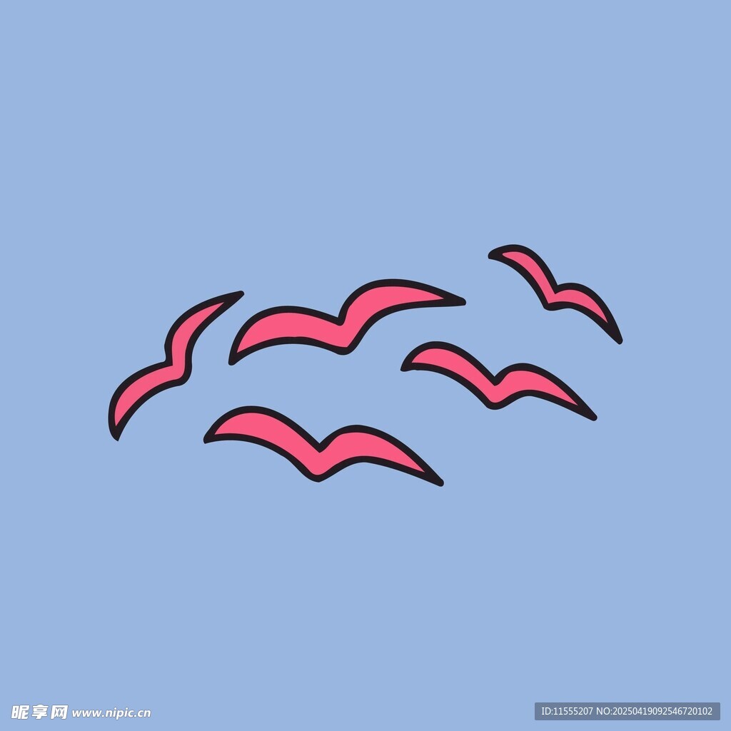 飞翔的粉色鸟儿