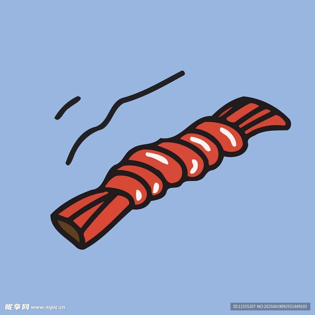 卡通风格的美味烤肉串
