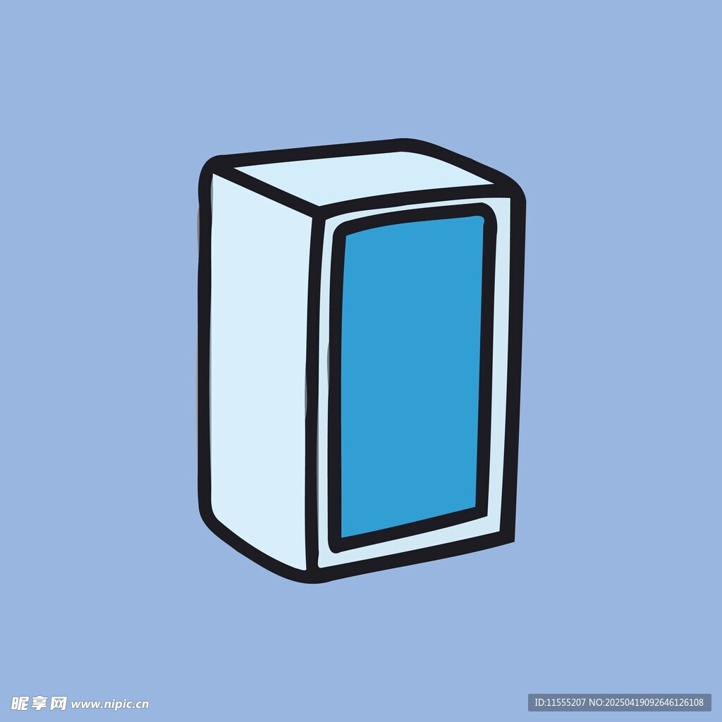 简约风格的蓝色长方体物件