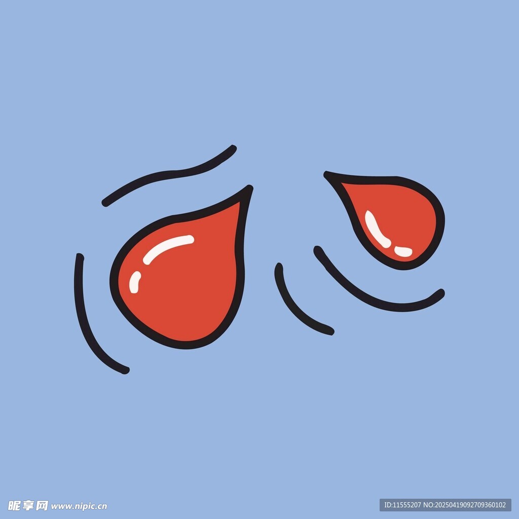 两滴血滴的简约图案设计