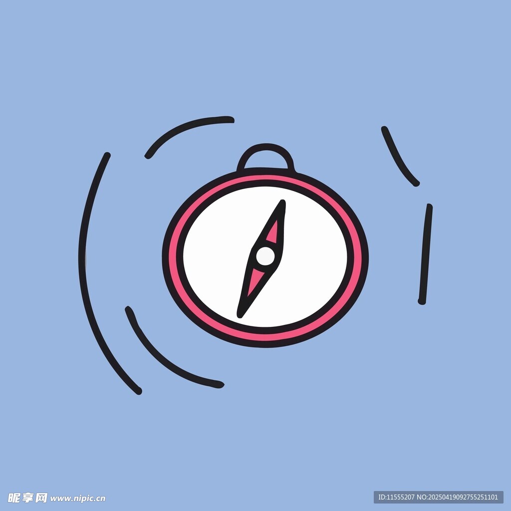 简约风格指南针图标设计