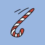 手绘条纹拐杖糖图案