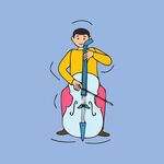 演奏大提琴的活力人物
