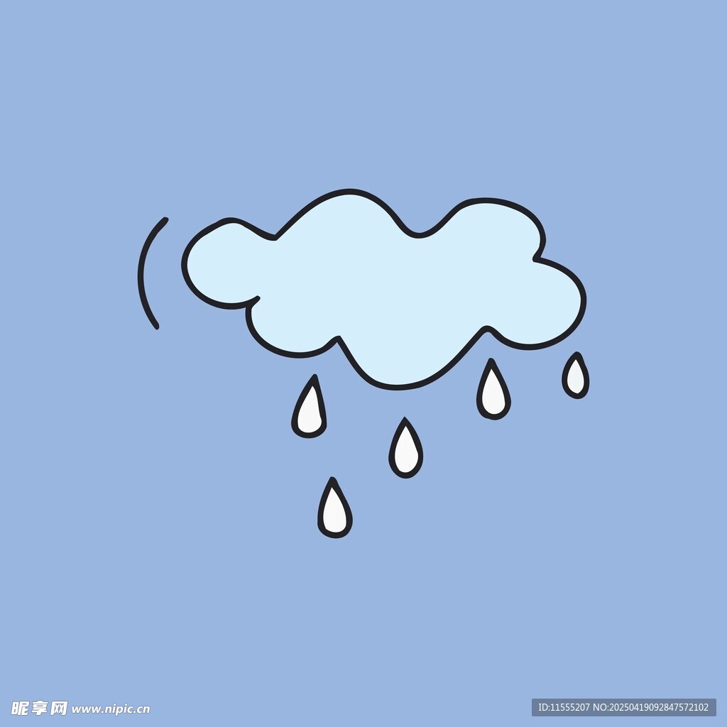 下雨的云朵插画