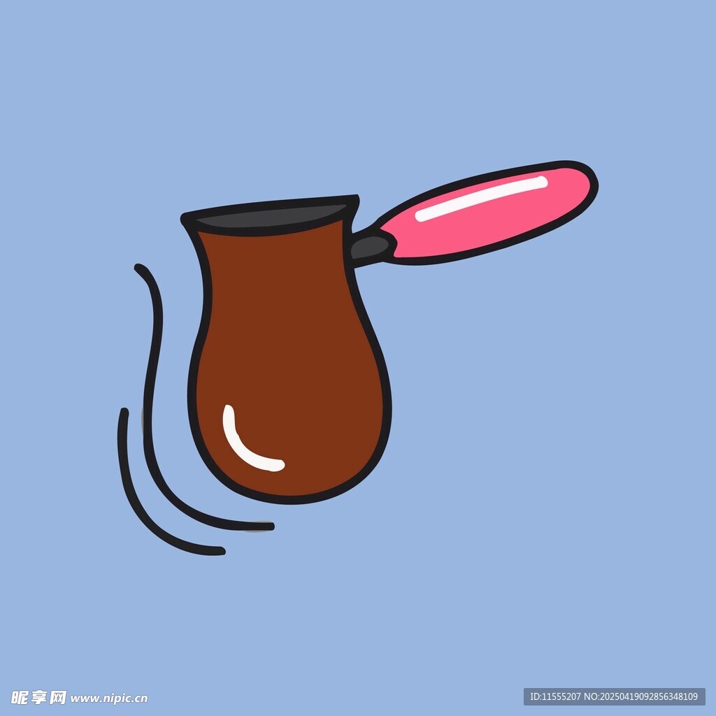 卡通风格咖啡壶插画