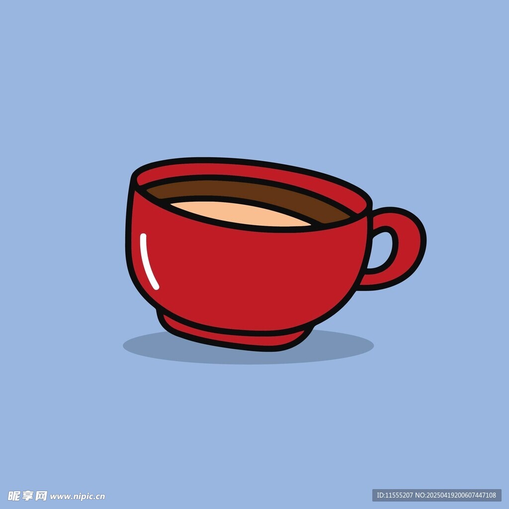 红色卡通咖啡杯插画