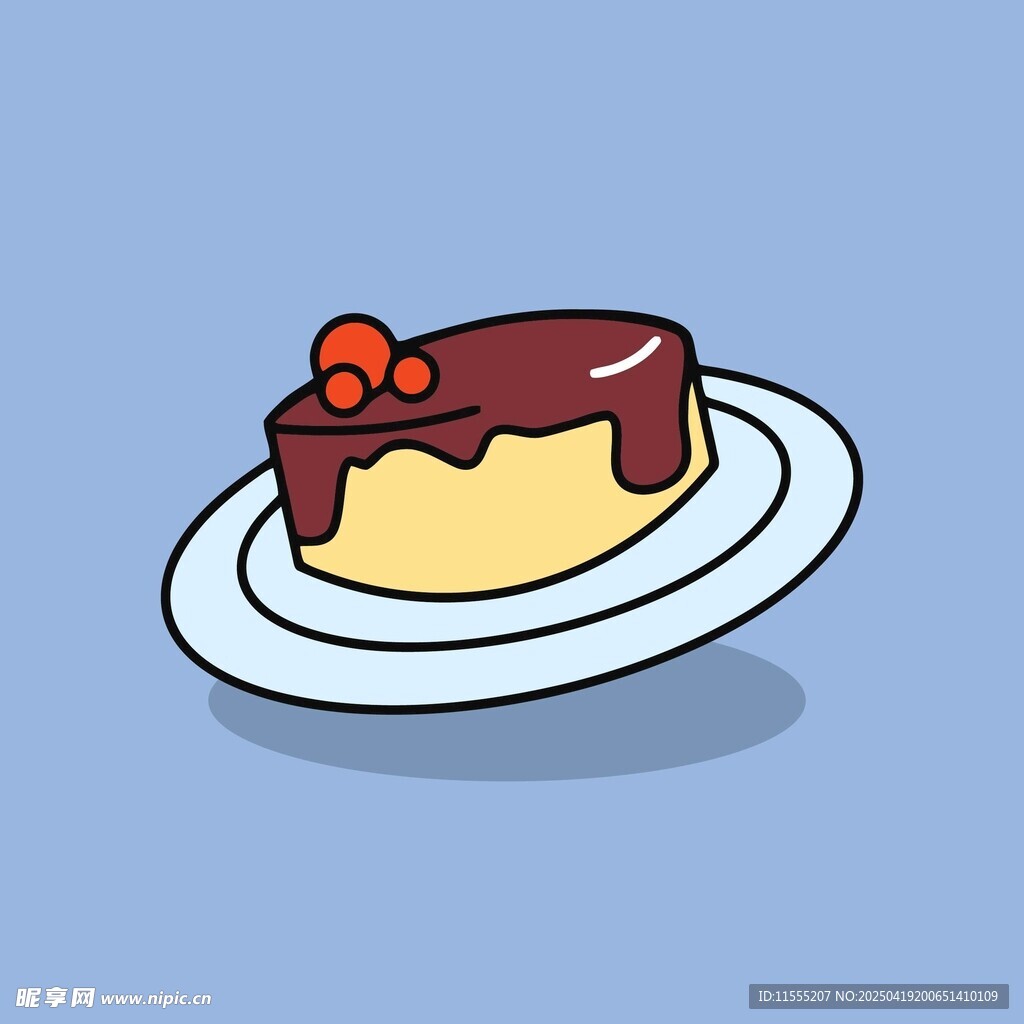 美味巧克力蛋糕插画