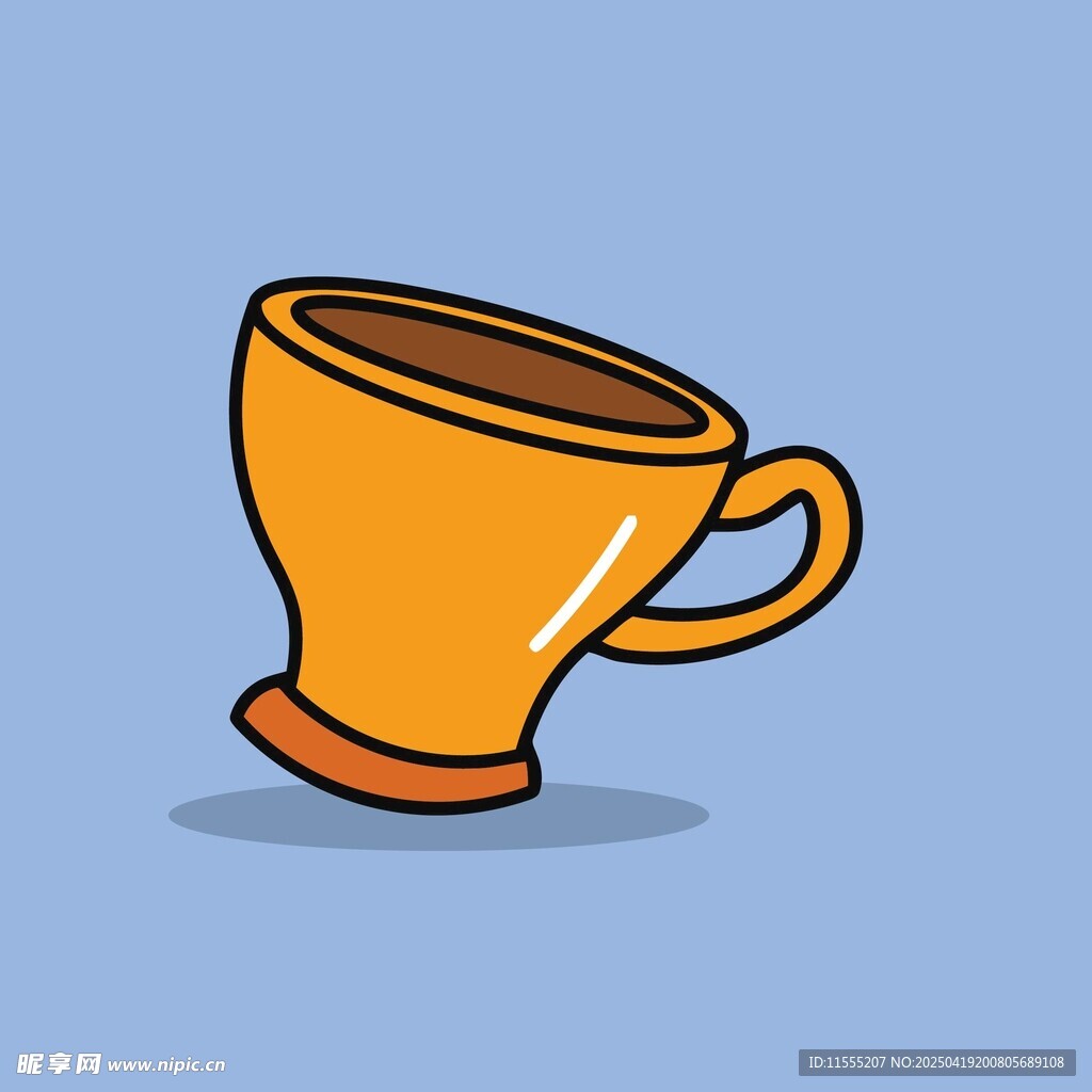 橙色咖啡杯插画