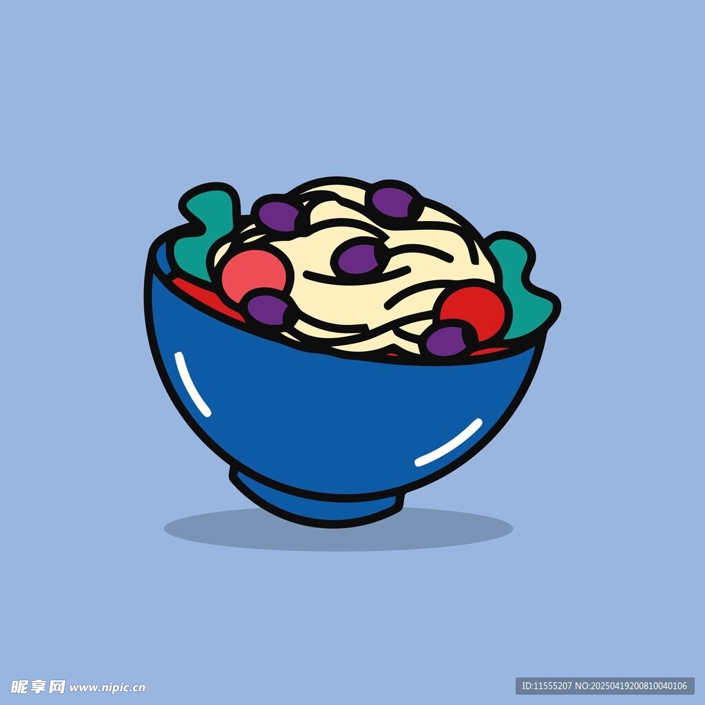 卡通风格的美味水果冰淇淋